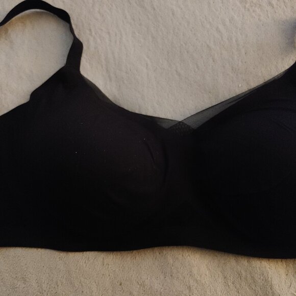 BNWT Honeylove Black V-Neck Crossover Wireless Bra 40C - Picture 2 of 5
